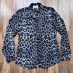 Vintage • Sheer Leopard Print Blouse